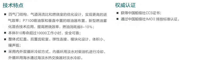 上柴H系列船用发动机技术特点